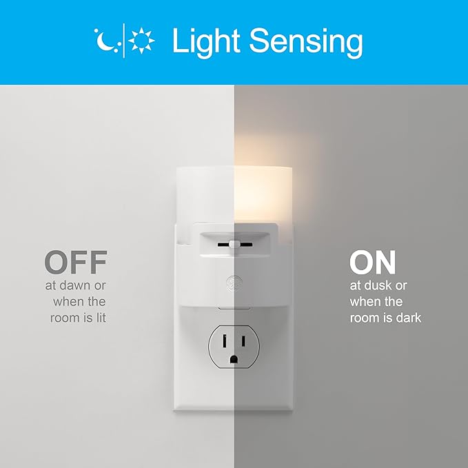 GE Ultrabrite LED Night Light, Dimmable, 100 Lumens, Plug-in, Dusk to Dawn Sensor, UL-Listed, Ideal for Bedroom, Bathroom, Nursery, Kitchen, Hallway, 45125, 1 Pack, White