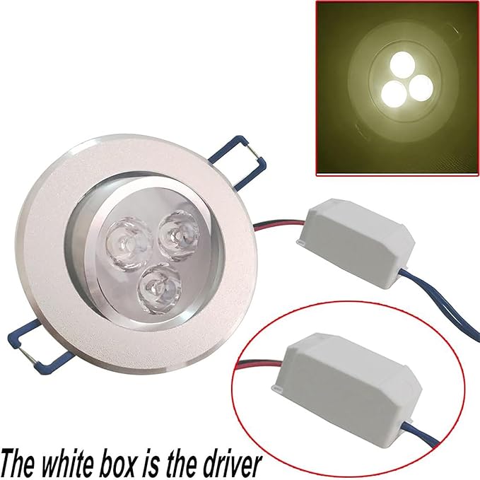POCKETMAN 10 Pack, 110V 4W Dimmable LED Ceiling Light Downlight,Warm White Spotlight Lamp Recessed Lighting Fixture,with LED Driver