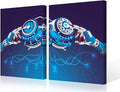 3 Pieces AI Intelligence Wall Art Paintings Home Decor Prints on Canvas Modern Artwork Big Data Large Picture for Living Room Giclee Framed Stretched Ready to Hang, 24" Wx16 H