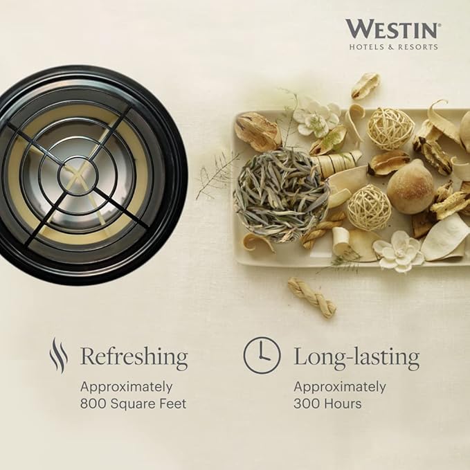 Westin White Tea Home Scent Diffuser Machine – Hotel Air Freshener with Signature White Tea Refill Cartridge – Waterless Scent Air Fragrance System for Large Rooms