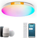 HomeKit Smart LED Ceiling Lights RGBCW Color Changing Ceiling Light Work with Apple HomeKit, Alexa Google Home Flush Mount Ceiling Lamp 24W Dimmable for Living Room, Bedroom, Home Use