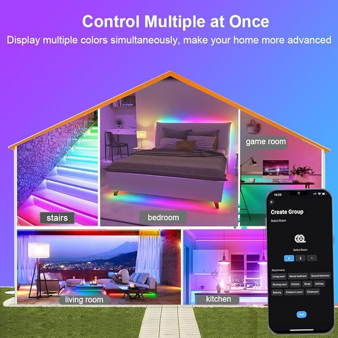 Addressable COB RGB+IC Led Strip Lights 24V, 10mm Width RGBW Multicolor COB Led Light Strip with Remote, APP Control, Music Sync, 784 LEDs/m,16.4FT Flexible Smart WiFi LED for Bedroom, TV Light