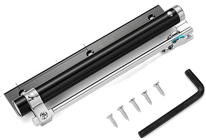 50KG Adjustable Door Closer Aluminum Alloy Automatic Spring Soft Close Fire-Proof Heavy Duty Hardware Automatic Door Closer/2(Black)