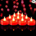 BEICHI Flameless Candles, Tea Lights Battery Operated, No Flickering Votive Candles LED Tea Lights for Halloween Christmas Wedding Home Decor (24 Pack, Red)