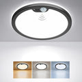 BLNAN Motion Sensor Ceiling Light Wired, 12 Inch 3000K 4000K 5000K Selectable LED Flush Mount Light Fixture, Motion Activated Light with Timer for Hallway Stair Walk-in Closet, Black Frame