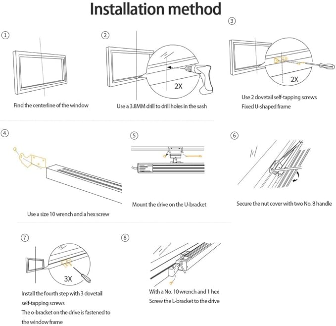 Electric Window Opener, DC24V, Window Control System - Automatic Chain Motorized Opener for Casement Windows, Skylights, Roof Vent, Stroke: 300mm, 400mm, 500mm, 600mm, Torque 600N (Size : 400mm)