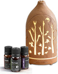 3 Essential Oil Diffuser Set,7.1''x3.5'' Aromatherapy Diffusers,Desk Humidifiers for Office,Small 200ml Humidifier with 7 LED Colors Night Lights,Waterless Auto-Off for Home Decor Gift (Tree)