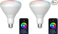 Satco S11284 Starfish WiFi-Control BR40 LED Color-Changing and Tunable White Smart Light Bulb, 12 Watts, 2700K-5000K (Pack of 2)