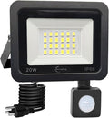 HANNANHONG Motion Sensor Flood Lights with Plug in, PIR Slim Design, 6500K Daylight, Outdoor IP66 Waterproof,Auto ON/Off Intelligent Security,Work Light for Garage Yard Patio Pathway Porch (20W)