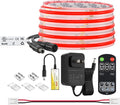 BTF-LIGHTING COB LED Strip Light 12V 16.4FT UL Listed, Red Color Dimmable High Density Flexible Tape Light with RF Remote & ETL Power Adapter, Ultra Bright for Bedroom Kitchen Home Indoor Lighting