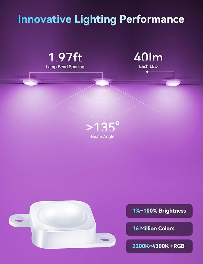 Smart 50FT Permanent Outdoor Lights, RGB LED Lights Outside with App Control - DIY Colors Scene Modes, IP67 Waterproof Eaves Lights for Christmas Halloween Holiday Daily House Roof Eternity Lighting