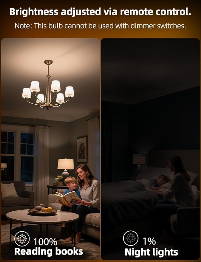 HEKEE E12 B11 LED Candle Light Bulbs, Color Changing, C37 40W Incandescent Equivalent, 450 Lumen, RGB + 2700K Warm White, 5Watt, 12 Colors, 2 Modes, Timer, Remote Control(10 Pack)