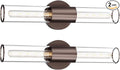 Bathroom Vanity Light Fixture, 2-Light Oil Rubbed Bronze Wall Sconce Lighting Fixture with Clear Glass, Indoor E26 Stocket Wall Lamp for Mirror Living Room Hallway, 2 Pack