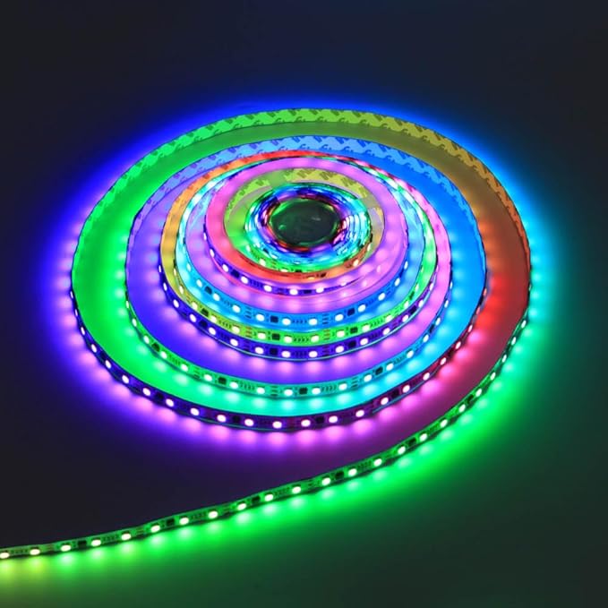 65FT 12V Indoor Chasing Effect LED Strip Light, Pixel Addressable WS2811 RGB LED Strip Light Kit with WiFi Music Sync Controller for Dining/Liveing Room, Kitchen