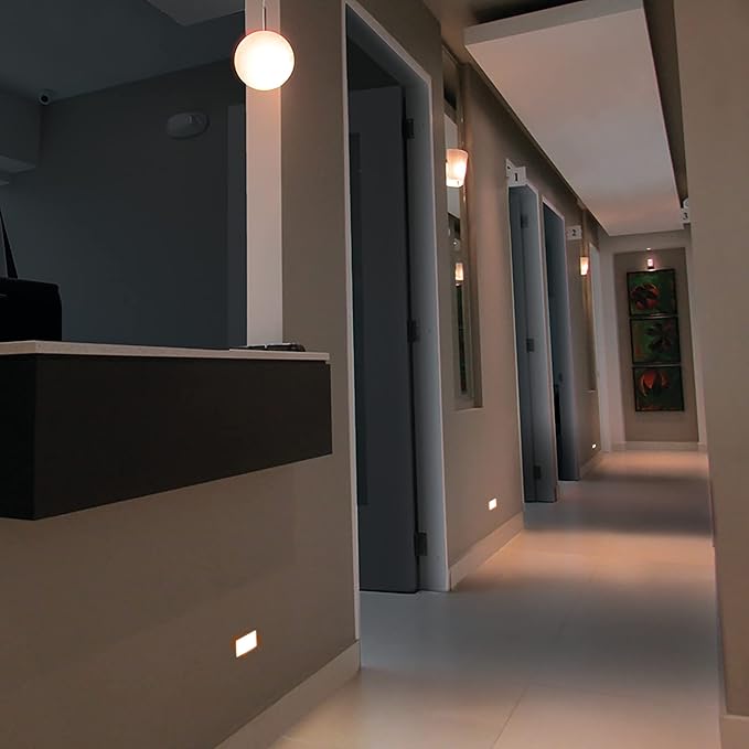 WAC Landscape Lighting, LEDme 120V LED Horizontal Invisible Trim Step and Wall Light 2700K Warm Built-in LED in White