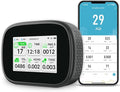 18-in-1 Smart Air Quality Monitor - Indoor WiFi Air Quality Detector with Dual Chip, Real-Time for AQI, CO2, PM2.5, PM1.0, PM10, TVOC, HCHO, Time, Temperature & Humidity with APP (Black-White)