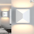 Tipace Modern LED Wall Sconce Hardwired Indoor White Wall Lights 2 Packs Up and Down Wall Mount Light for Living Room Bedroom Hallway Corridor Conservatory Warm White 3000K(with G9 Bulbs)