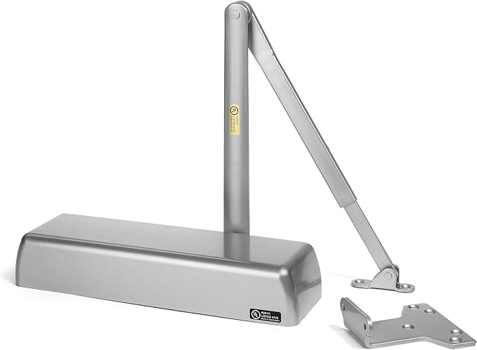Dynasty Hardware Door Closer, Grade 1 Heavy Duty Commercial Hydraulic Closer, Self-Closing, Adjustable Spring Size 1-6, ADA Compliant, Surface Mount, Sprayed Aluminum, Series 4401