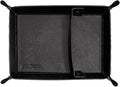 PU Leather Storage Tray Desktop Storage Organizer Tray Jewelry Tray Catchall Tray for Keys Wallet Organizing Accessories Car, Black