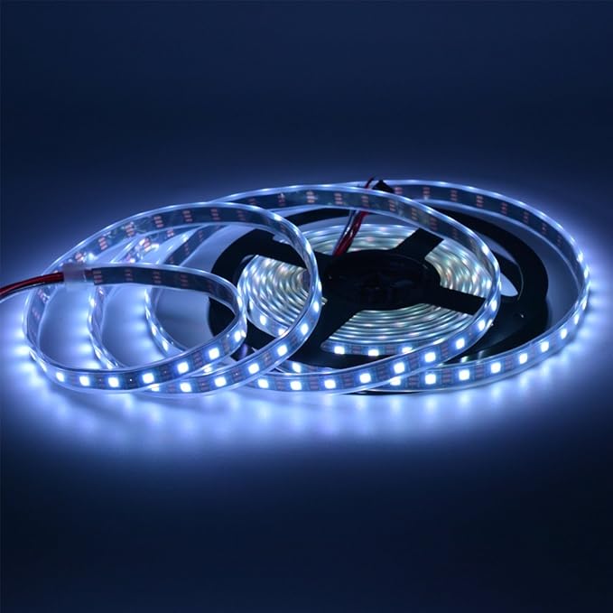 WS2812B LED Strip Lights 16.4ft 5M WS2812B 300LEDs Programmable Individual Addressable WS2811 Built-in 5050 RGB LED Strip IP67 Waterproof DC5V with Mini Controller