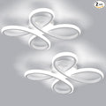 ADISUN Modern LED Ceiling Light, 6000K Semi Flush Mount Ceiling Light Fixture, Modern Unique Ceiling Lights for Living Room Bedroom Corridor Aisle Hallway, 2 Pack