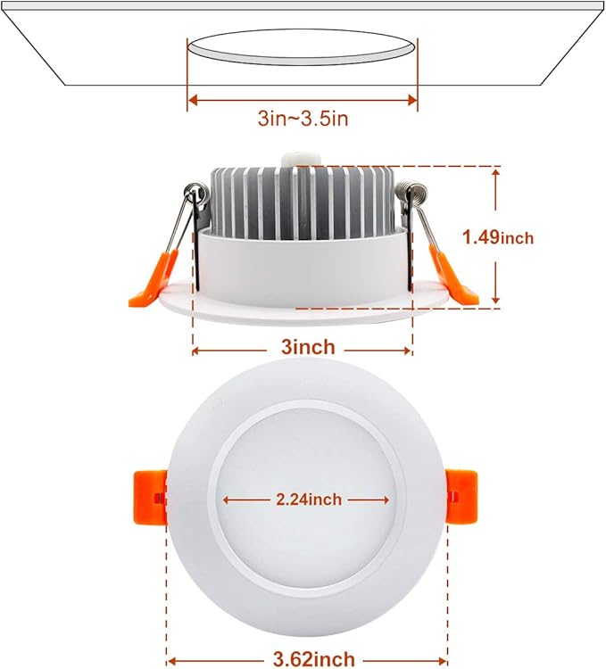 YGS-Tech 3.5 Inch LED Recessed Lighting, Dimmable Downlight 7W(55W Halogen Equivalent), CRI80, 4000K Natural White, Ceiling Light with LED Driver(4 Pack)