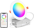 Smart Recessed Lighting 4 Inch RGBCW Color Changing 12W LED Recessed Ceiling Lights with Junction Box,1080LM Canless Downlight Compatible with Alexa,Dimmable by Bluetooth Control (1 Pack)