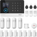 LWOHSI WiFi Home Security Systems,Wireless Alarm System with Door Window/Motion Sensors,Loud Siren,GSM 4G /SMS/Tuya APP Alerts,Compatible with Alexa and Google,NO Monthly Fees (A103F-US-E)