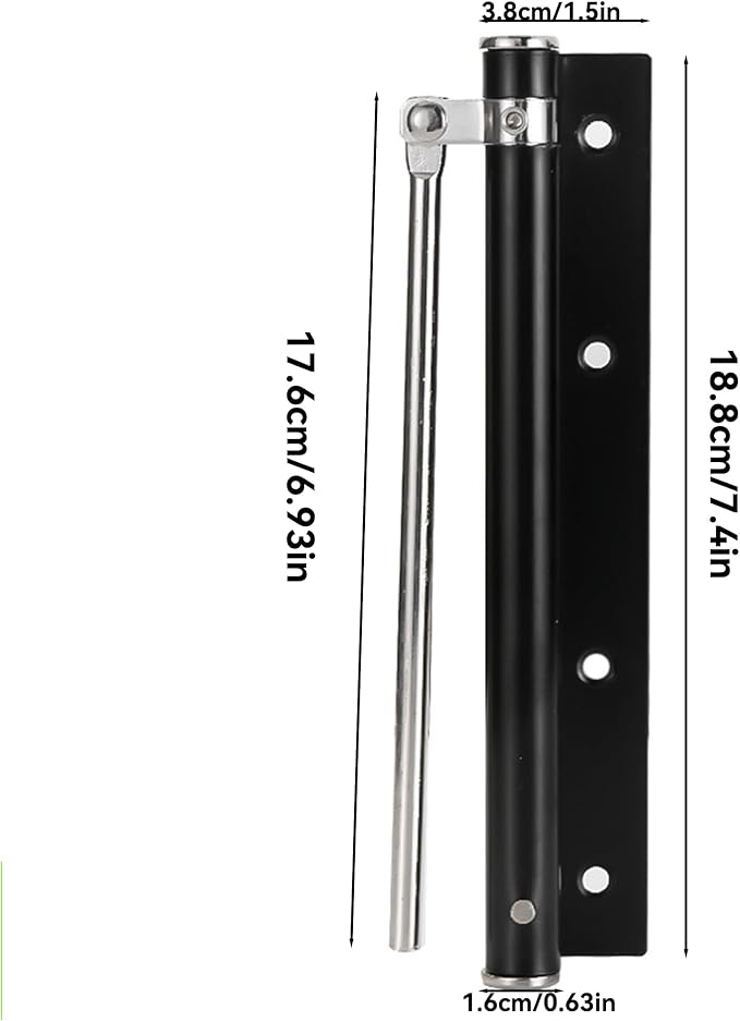 Automatic Door Closer Heavy Duty Adjustable Universal Installation/Wide-Angle Design/Tool-Free Force/Speed Adjustment/Commercial Grade Smooth Closing for Doors 80-120 lbs (Matte Black)