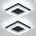 32W Modern LED Ceiling Light, Small Flush Mount Light Fixture, Kitchen Ceiling Lighting Fixtures 6000K, Square Hallway Lighting Fixtures for Living Room Bedroom Bathroom 2 Pack