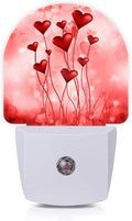 Hearts Night Lights Plug into Wall for Girls Boys Room,Night Light LED Lamp Dusk to Dawn Sensor Round Lamp for Bedroom Bathroom Hallway Home Wall Decor Nightlight
