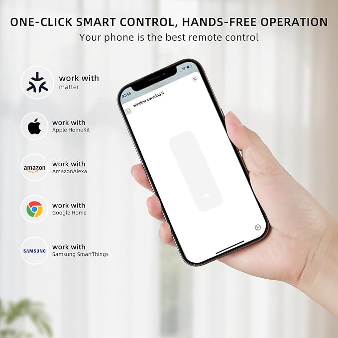 Electric Curtain Tracks | Matter over WiFi Electric Track, Smart Curtains Motorized Opener Curtains Rod with Remote Control - 118-142"