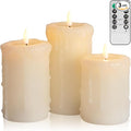 ANGELLOONG Flameless Candles with Remote, Battery Operated Candles with Flickering Flame, Fake LED Electric Timer Candles for Home Holiday Party Christmas Decor, Dripping