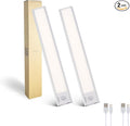 Magnetix 8in Re-Chargeable LED Under Cabinet Motion Sensor Light Bar with Magnetic Mounting Clips, Dimmable and 3-CCT Selectable in Brushed Aluminum for Kitchen and Closet