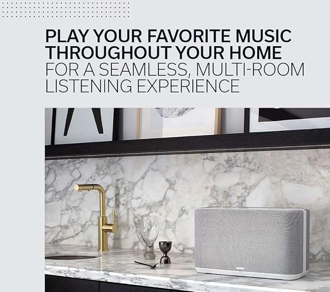 Denon Home 350 Home Stereo Wireless Speaker (White), Bluetooth Wireless, 0.75" Tweeters, 6.5" Woofers, HEOS Built-in, AirPlay 2, Multi-Room Streaming, Simple Setup