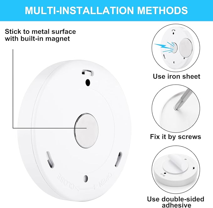 Mlambert 4 Pack Motion Sensor LED Night Light, Cordless Battery-Powered Stick-on Magnet Closet Lights, Safe Lights for Stairs, Cabinet, Cool White