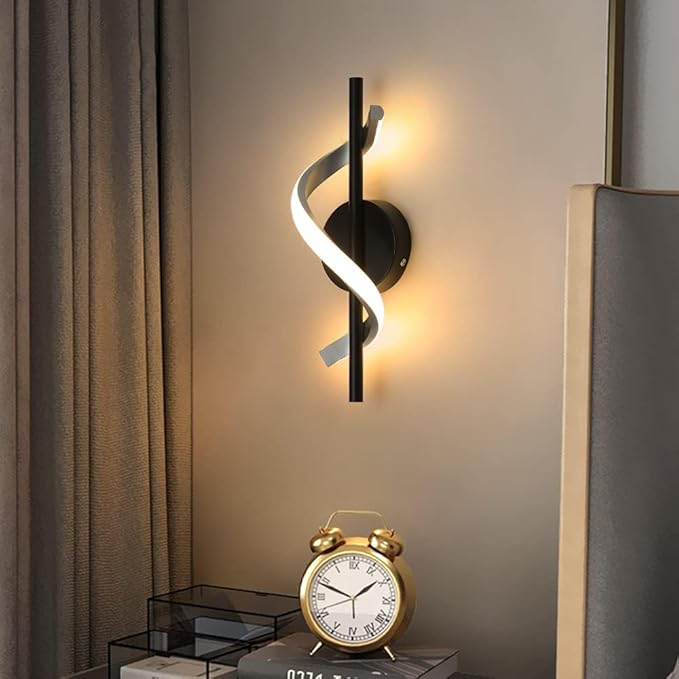 Modern Wall Sconces Set of 2, 9W Hardwired Wall Lighting Fixture Lamps LED Aluminum Wall Lamps for Bedroom Living Room Hallway Hotel Indoor (Warm White)