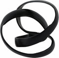 Metal Decorative Object – Minimalist Shelves & Coffee Table Decor – Aluminum Knot Sculpture Modern Home Decor for Office, Bedroom & Living Room – 8" x 7", Black