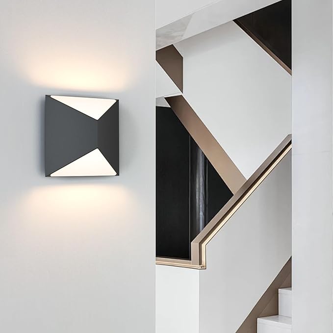 Tipace Black Wall Sconce 2 Packs Hardwired Indoor Modern Wall Lights LED Up and Down Wall Mount Light for Living Room Bedroom Hallway Corridor Conservatory Warm White 3000K(with G9 Bulbs)