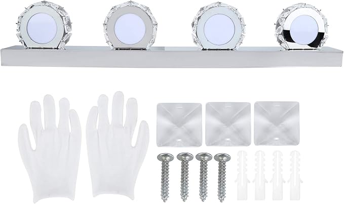 Waterproof LED Mirror Front Light, 16W, 4 Lights, 85-265V, Round Makeup Lights, White - IP65 Protection, Energy Saving, Bathroom and Dressing Room Use (4 Lights)