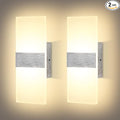Lightess Dimmable Wall Sconce Set of 2, Modern LED Wall Lamp 12W for Hallway Bedroom Living Room, Warm White, HS