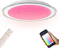 1-Pack, 20 inch Smart LED Music Ceiling Light with Bluetooth Speaker, Compatible with Alexa & Google Home, Color Changing RGB Dimmable Light for Living Room, Bedroom, Kitchen
