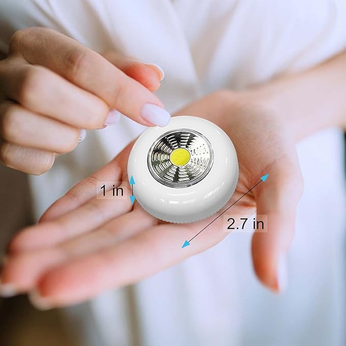 Tap Light Push Lights, 7 Pack Small Under Cabinet Touch Puck Lights Battery Operated Powered Stick On Light for Closet Counter Kitchen RV Indoor Outdoor