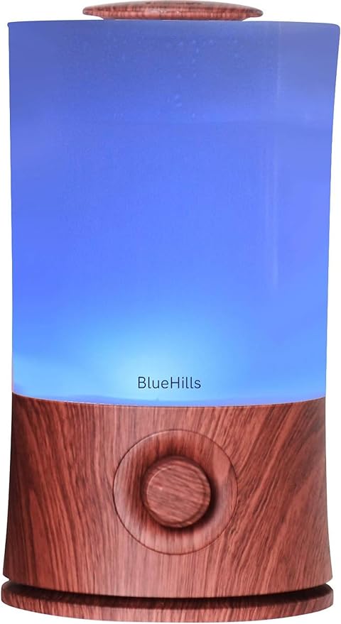 BlueHills Premium Set of Two Large 1000 ML and 2000 ML XL Essential Oil Diffusers Humidifier Combo for Large Room Home with Décor LED Lights Great Gift – Value Pack of Dark Wood Grain