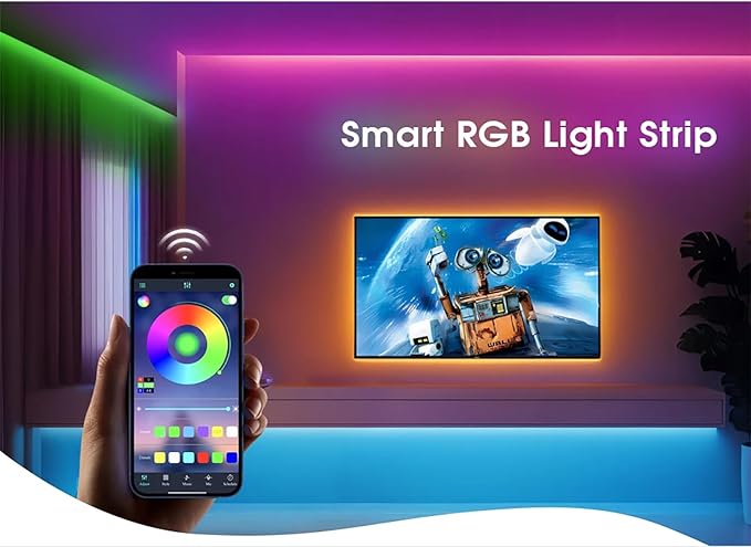 5V USB RGB COB Strip Lighting Backlight TV,RGB COB LED with Bluetooth Music Sync for TV, Bedroom, Party DIY Home Decoration Lighting (RGB, 3M)