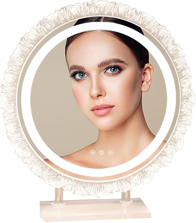 Vanity Mirror with Lights, 20.87 * 23.62" LED Makeup Mirror, Lighted Makeup Mirror with Lights, Smart Touch Control Dimmable 3 Modes Light, Lighted Up Mirror for Makeup Desk