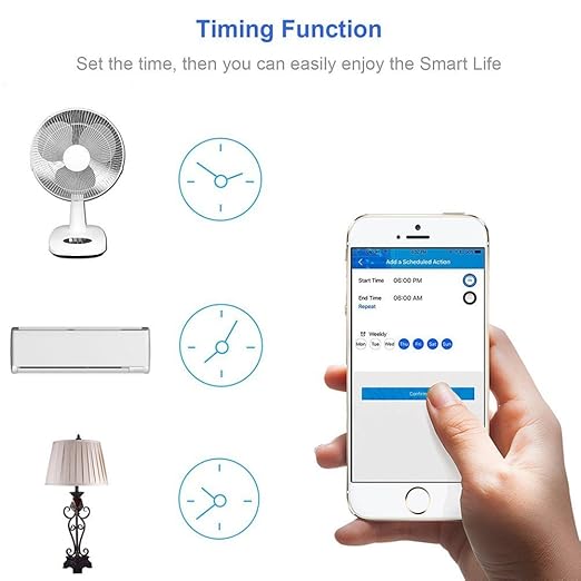 Jinvoo WiFi Smart Mini Plug, 10A, Remote Control by Tuya Smart Life app Works with Amazon Echo,Compatible with iOS/Android Google Assistant, Timer White ETL Listed FCC Certified (2 Pack)