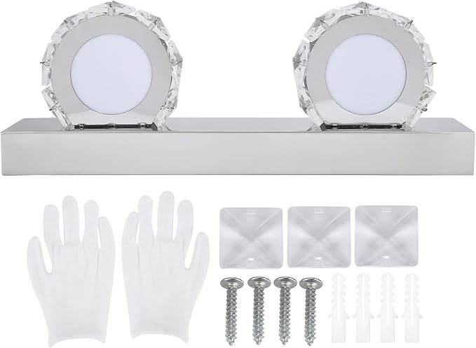 Waterproof LED Mirror Front Light, 16W, 4 Lights, 85-265V, Round Makeup Lights, White - IP65 Protection, Energy Saving, Bathroom and Dressing Room Use (2 Lights)