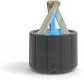 Aesthetic Campfire Essential Oil Diffuser, USB Rechargeable Wood Stack Humidifier with Remote, 7-Color Flame Light, Portable Aroma Diffuser for Home Office Decor, Unique Zen Gift (1, Black)