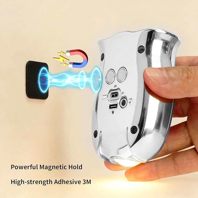 Motion Sensor Wall Light: 1200mAh Rechargeable Wall Sconce 2pcs Magnetic Stair Lights Indoor Wireless Wall Sconces Night Light for Bedroom Hallway Stairs Home Decor(Silver)